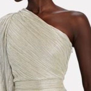 SAYLOR Alora Plissé One-Shoulder Midi Dress US Size S